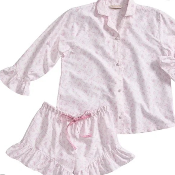 NWT LoveShackFancy Floral Sateen Pajama Set